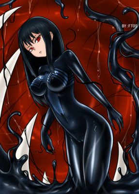 “[blackftos] El simbionte posee a Miko (Mieruko-Chan Hentai): una fusión ardiente de deseo y oscuridad”