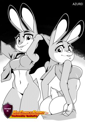“[Azurei] – Cómic en blanco y negro de Judy Hopps y Nick Wilde: una historia cautivadora”